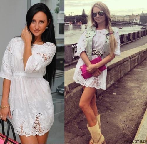 Белая платья с вышивками