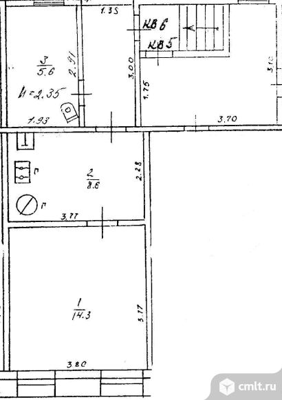 1-комнатная квартира 33 кв.м. Фото 1.