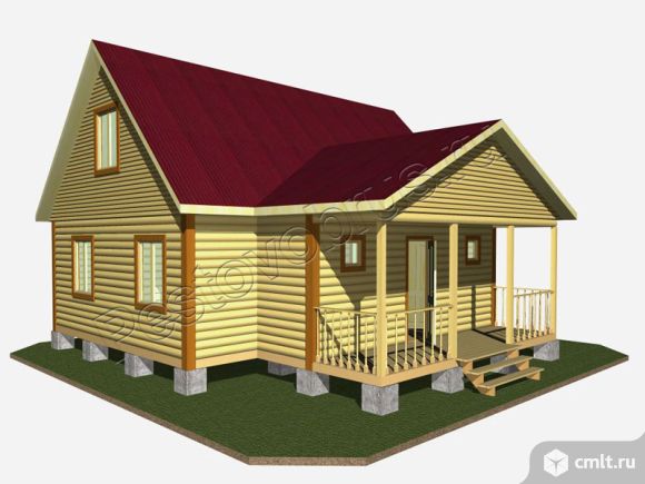 Дом из строганного профилированного бруса с мансардой.. Фото 1.