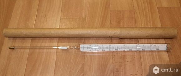 Термометр технический ртутный ТТ ГОСТ 2823-73 СССР. Диапазон измерений от 0 до +500°С.