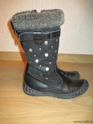 Кожаные сапожки для девочки зимние,натуральная кожа, натуральный мех, очень теплые, отличное состояние, б/у 1 сезон. Состояние новых сапог.