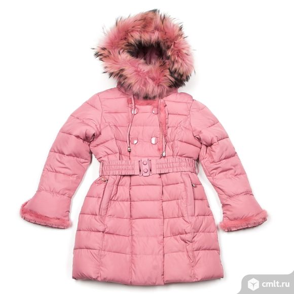 Зимнее пальто Kiko для девочки "Арабелла" (розовое),б/у 10лет/140см. Фото 5.