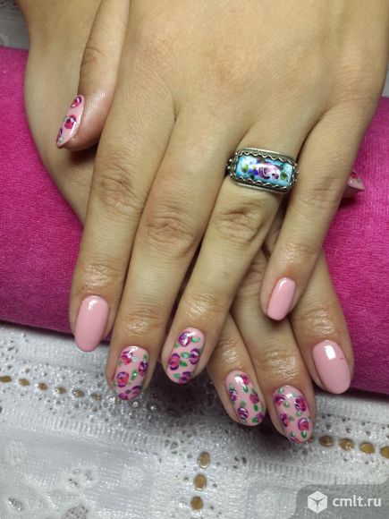 Наращивание ногтей, гель-лак (Шеллак), маникюр. Фото 1.