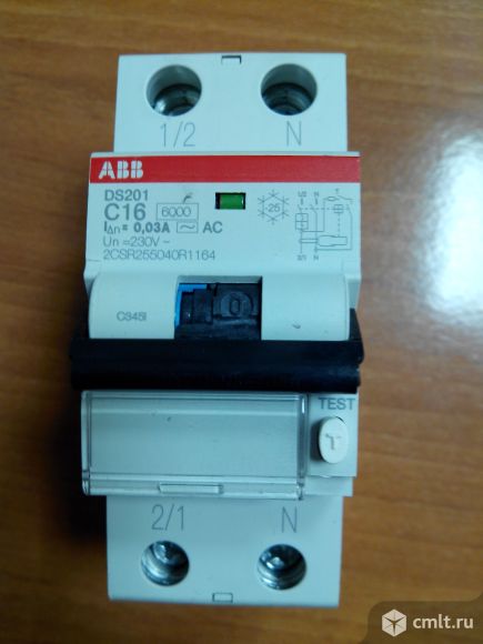 Оригинальный выключатель автоматический дифференциальный АВВ DS 201 C16 AC30. Фото 1.