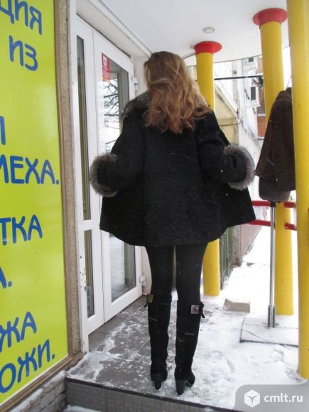 Шуба каракулевая каракуль полушубок каракульча лиса. Фото 3.