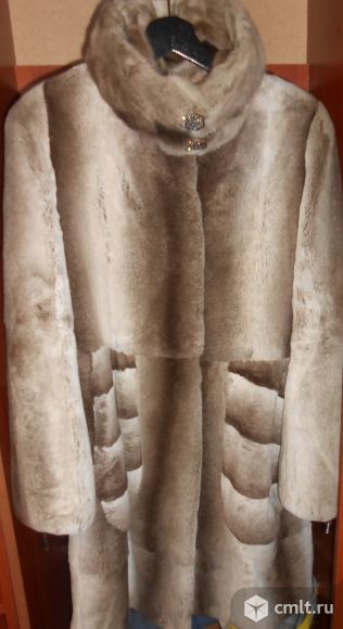 Шуба мех кролика-рекса ,стриженный, натуральный. Фото 1.