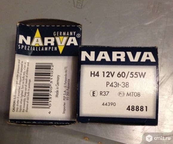 Лампа H4 12Vх60/55W (P43t-38) narva. Фото 2.