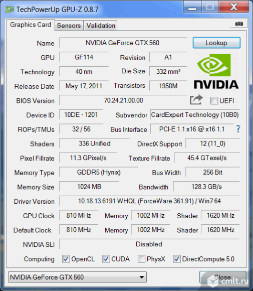 Видеокарта Gainward GeForce GTX 560. Фото 2.