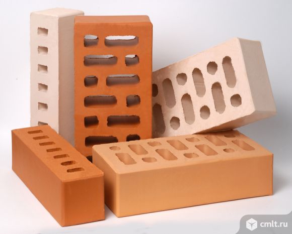 Кирпич абрикосовый, белый лицевой, рядовой, цветной. Фото 1.