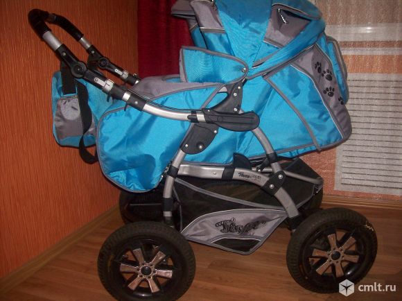 Коляска Bebetto-Tiger синяя, трансформер. Фото 5.