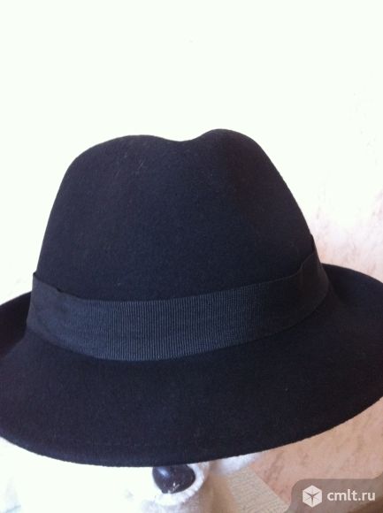 Шляпа фетровая женская черная новая классическая, р. 54. Фото 1.