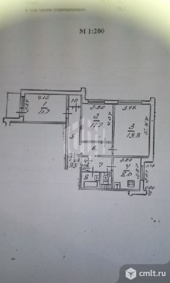 3-комнатная квартира 71 кв.м. Фото 1.