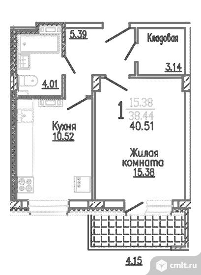 Молдавский пер., №2. Однокомнатная квартира. Фото 1.