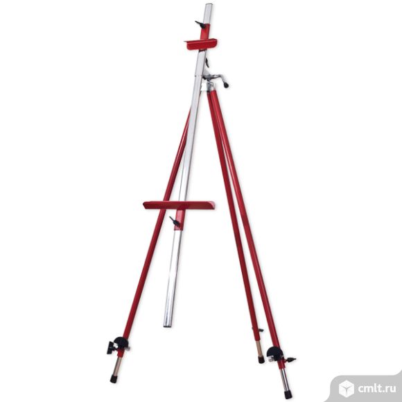 Мольберт-тренога высота 160см, красный. Фото 1.