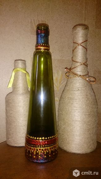 Декоративные бутылочки-вазы. Фото 1.