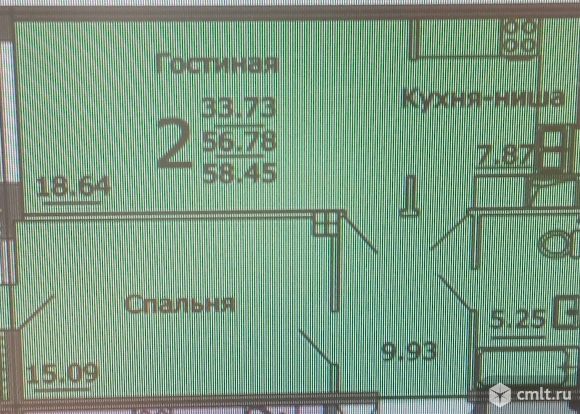 2-комнатная квартира 58,45 кв.м. Фото 1.