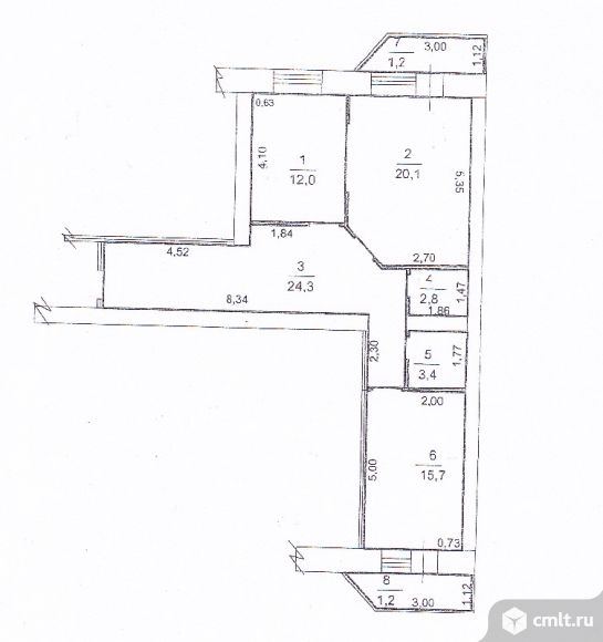 2-комнатная квартира 78 кв.м. Фото 1.