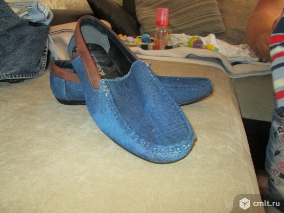 Мокасины джинсовые. Фото 1.