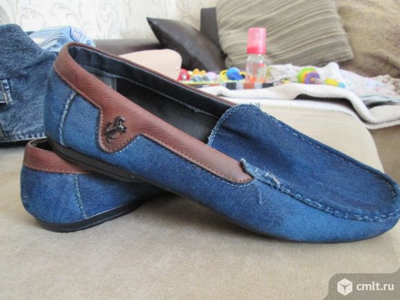 Мокасины джинсовые. Фото 2.