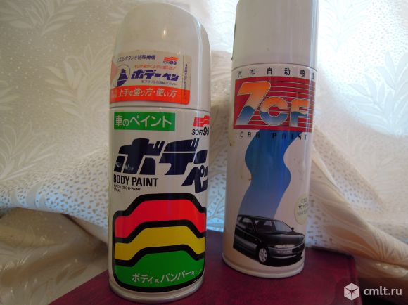 Краска белая автомобильная. Произведено в Японии и Китае. Фото 1.