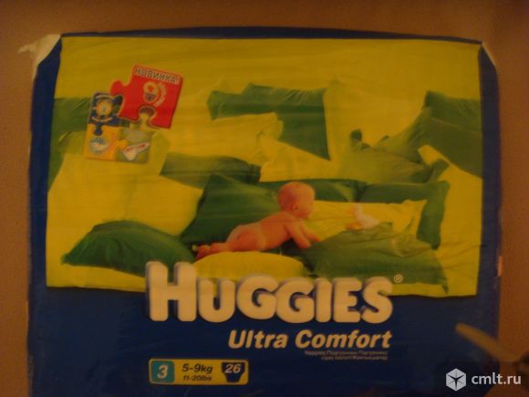 Подгузники HUGGIES Ultra Comfort 3 5-9 кг ( 26 шт. ). Фото 1.