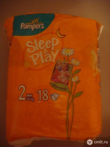 Подгузники Pampers Sleep Play 2 mini 3-6кг (18шт.). Фото 1.