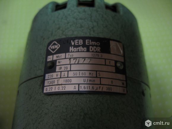 Электродвигатель VEB Elmo Hartha DDR Typ 1279.3. Фото 5.