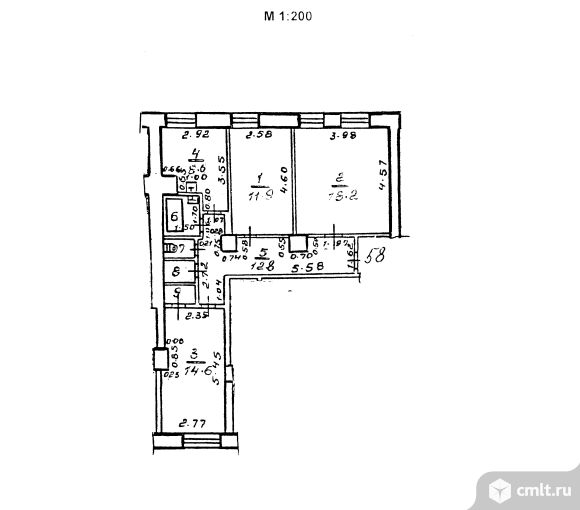 Труда пр., №14. Трехкомнатная квартира, 73/50/9 кв.м. Фото 1.