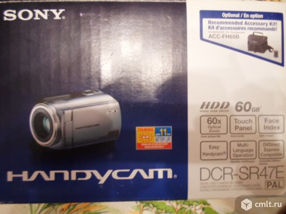 Sony DCR-SR47E HDD 60гб жк экран. Фото 1.