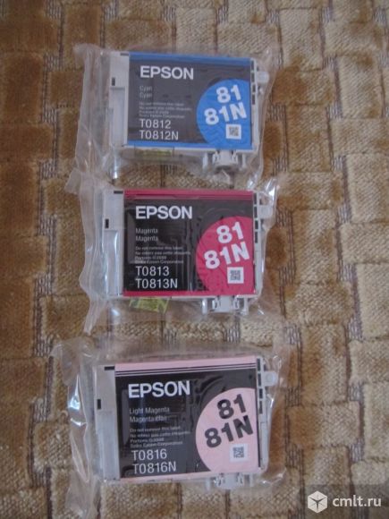 Продам 3 цветных картриджа для принтера EPSON. Фото 1.