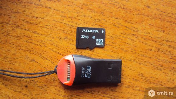 Карта памяти "Adata". 32 гб + адаптер. Фото 1.
