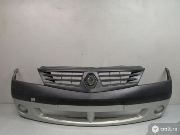 Бампер передний RENAULT LOGAN 05-10 б/у 6001549907 4*. Фото 1.