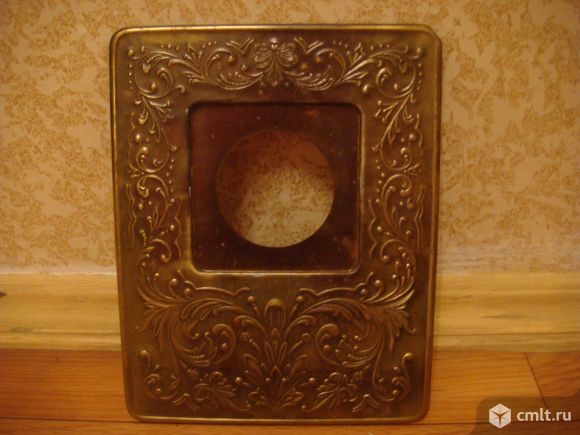 Панель рамка декоративная выключатель СССР ( латунь ). Фото 1.