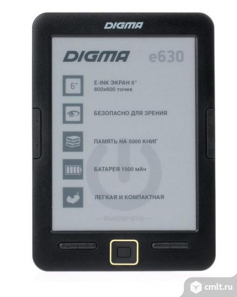 Как новая, гарантия 6'' Электронная книга Digma E630 черный. Фото 1.