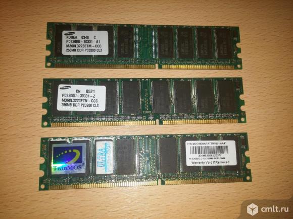 Оперативная память Samsung DDR 256MB PC3200 /Twinmos DDR DIMM  256MB. Фото 1.
