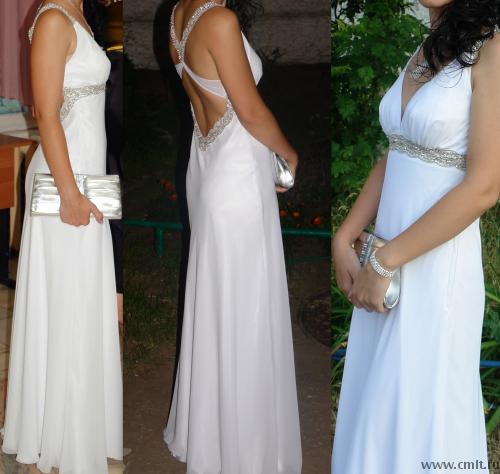 Белое вечернее платье (б/у), состояние отличное. Фото 1.