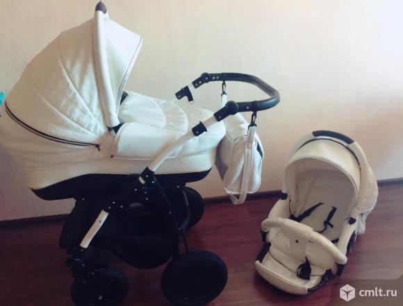 Коляска Slaro Indigo 2 в 1 эко белая. Фото 1.