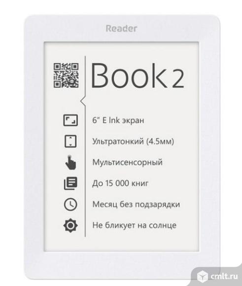 Как новая 6'' Электронная книга Reader Book 2 белый. Фото 1.
