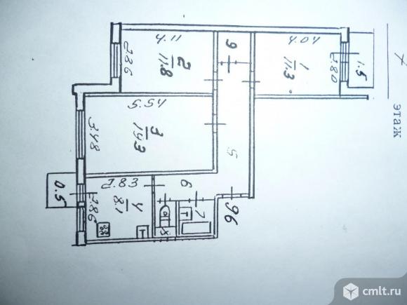 3-комнатная квартира 69,5 кв.м. Фото 1.