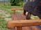 Деревянная скамья ручной работы "Черный ворон". Фото 8.