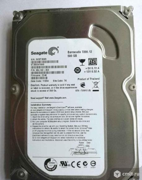 Продаю жесткий диск 3,5” SATA 500 Гб Seagate. Фото 1.