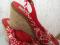 Босоножки красные женские, танкетка соломка. Фото 1.