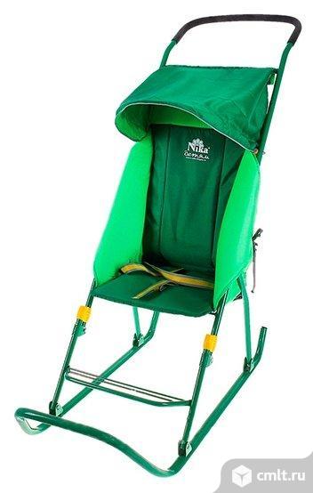 Санки-коляска "Тимка 1", цвет зеленый. Фото 1.