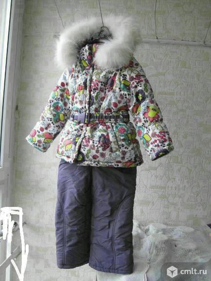 Зимний комплект для девочки (полукомбинезон и курточка). Фото 1.