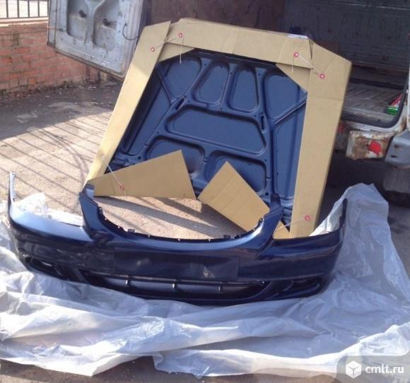 Бампер передний Hyundai Accent цв. B04 Темно-синий. Фото 1.