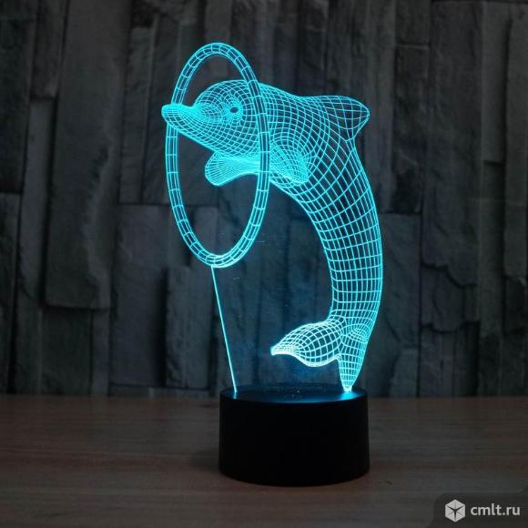Светильник 3D Дельфин. Фото 1.