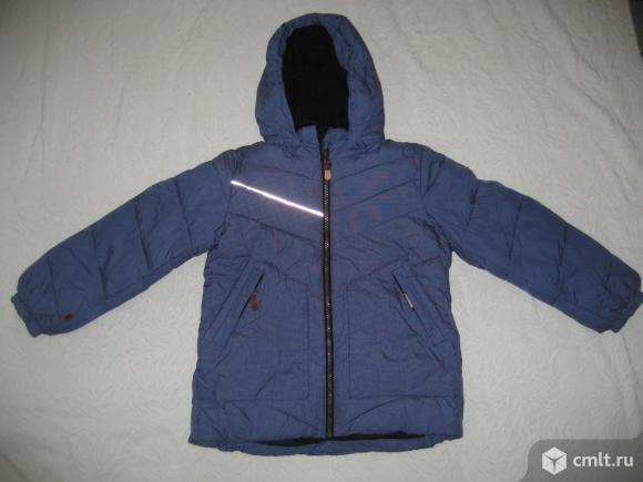 Куртка зимняя голубая для мальчика, Финляндия, рост 128 см. Фото 1.