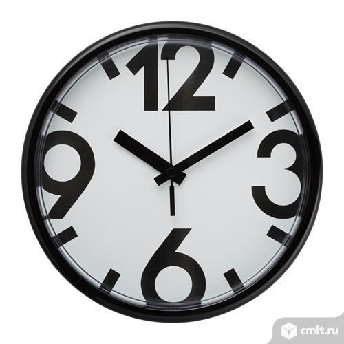 ЮККЕНастенные часы, белый, черныйРазмер25 смБатарейки продаются отдельно, требуется 1 батарейка LR6 AA 1,5 В.