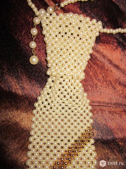 Продам галстук из искусственного жемчуга.. Фото 2.