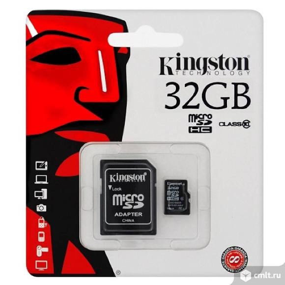 Kingston 32 GB, micro SD и micro HC, Class10 новые. Фото 1.